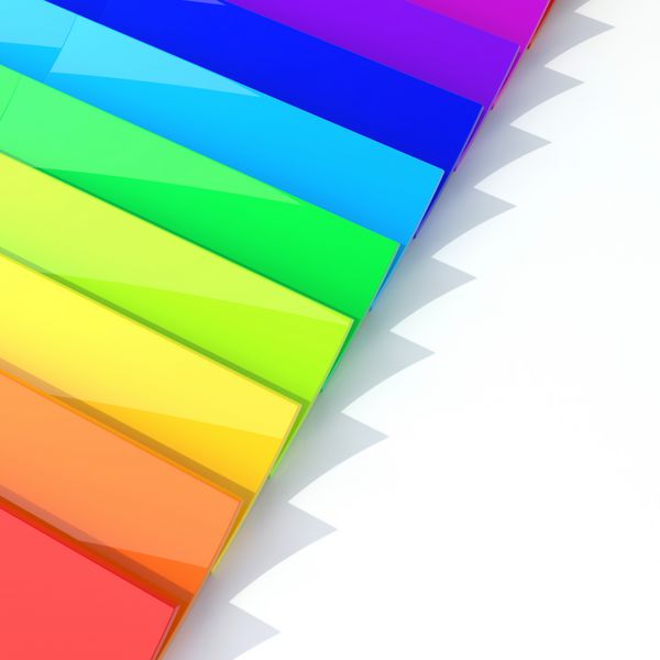 مجموعه ای از چند نمودار پلاستیکی رنگ آمیزی شده با رنگ های اصلی
