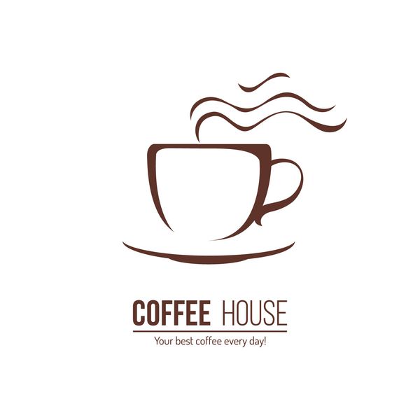 الگوی لوگوی قهوه با فنجان سبک