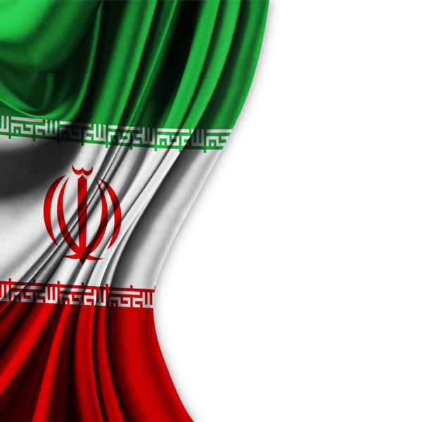 پرچم ایران در زمینه سفید