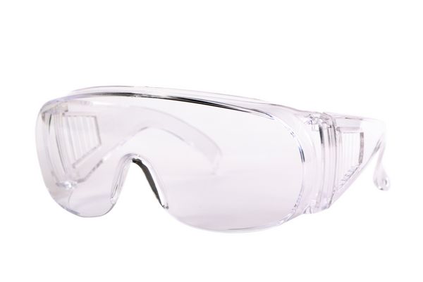 عینک ایمنی ایزوله شده روی سفید