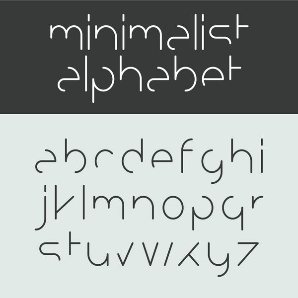 حروف کوچک الفبای مینیمالیستی طراحی فونت وکتور