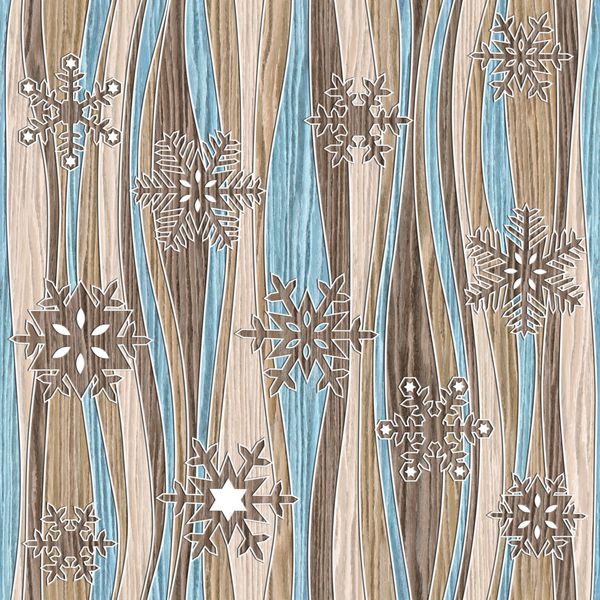 دانه های برف تزئینی - سبک کریسمس - سبک موج - کاغذ بسته بندی هدیه - پانل های تزئینی - پس زمینه بدون درز - بافت چوب بلوط شیاردار