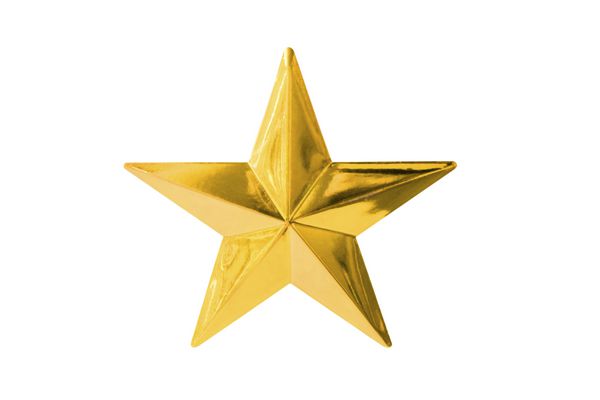 ستاره طلایی جدا شده روی سفید