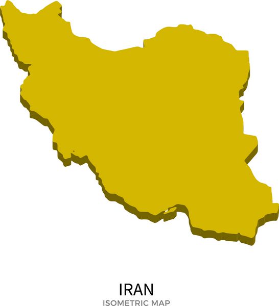 وکتور دقیق نقشه ایزومتریک ایران مفهوم کشور ایزومتریک سه بعدی برای اینفوگرافیک
