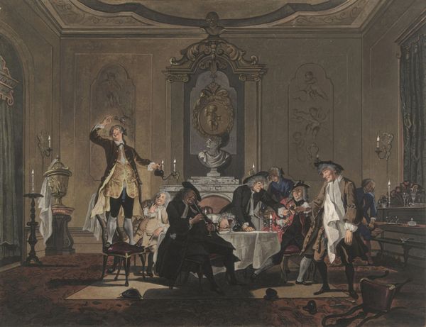 گردهمایی دوستان در خانه بیبریوس اثر سارا و کورنلیس تروست 1769 نقاشی آبرنگ هلندی