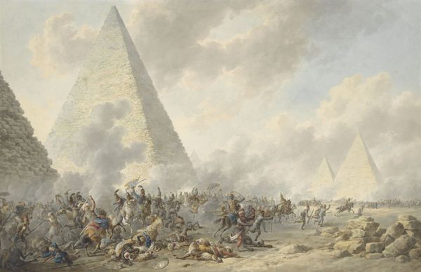 نبرد اهرام dirk langendijk 1803 نقاشی آبرنگ هلندی در سال 1798 ارتش فرانسوی ناپلئون ممالک مصر را شکست داد