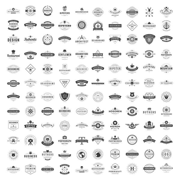 مجموعه قالب های طراحی لوگوهای قدیمی مجموعه عناصر لوگو تایپ های برداری نمادهای نمادها برچسب های رترو نشان ها شبح ها مجموعه بزرگ 120 مورد