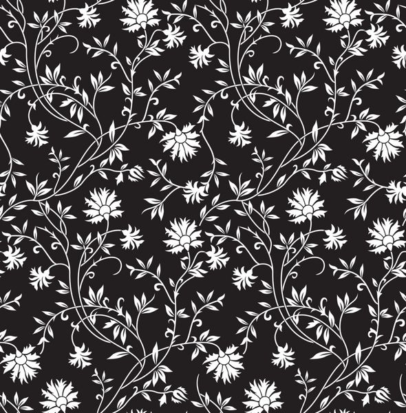 الگوی گل سیاه و سفید