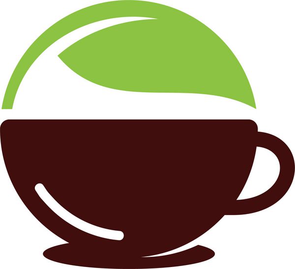 الگوی طراحی لوگو برگ سبز قهوه