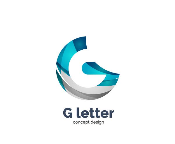 نماد آرم حرف g عنصر انتزاعی هندسی تجاری