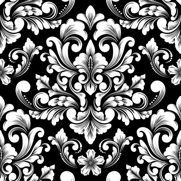 عنصر الگوی بدون درز بردار زیور آلات قدیمی و کلاسیک لوکس بافت سلطنتی ویکتوریایی بدون درز برای کاغذ دیواری پارچه بسته بندی الگوی نفیس اوک گل