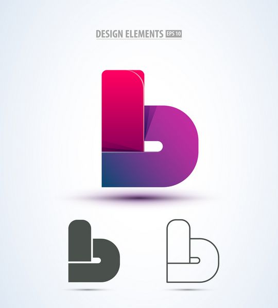وکتور انتزاعی 3D حرف b عناصر طراحی لوگو اوریگامی هویت سازمانی طراحی آیکون برنامه