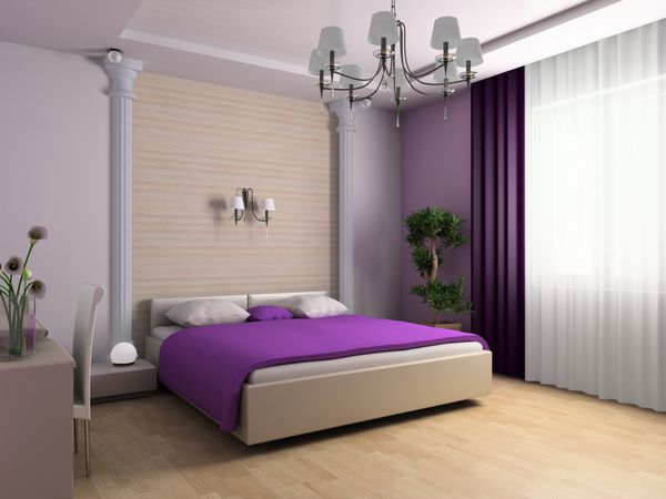 اتاق خواب به سبک کلاسیک تصویر سه بعدی