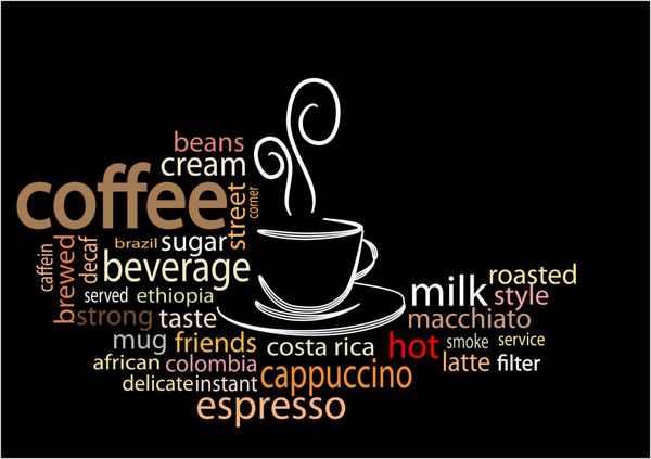 واژه ابر مفهوم قهوه