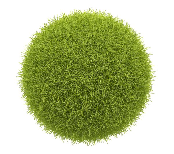 کره سبز از چمن 3D مفهوم محیطی جدا شده در زمینه سفید
