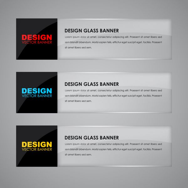 طراحی بنرهای شیشه ای با متن