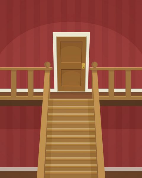 اتاق قرمز با در و پله