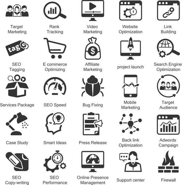 آیکون های بازاریابی اینترنتی و سئو - مجموعه 1