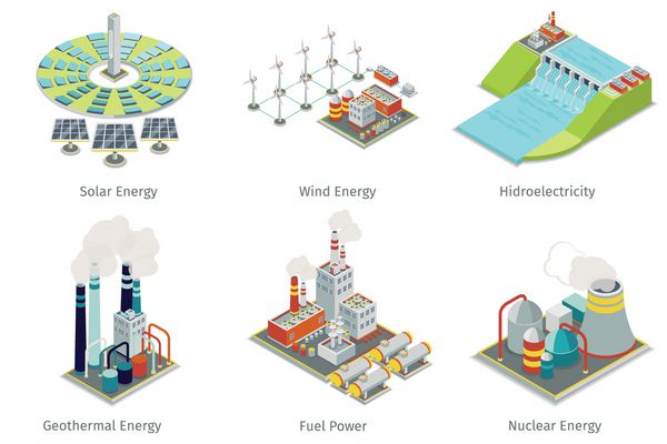 نمادهای نیروگاه نیروگاه ها و منابع تولید برق