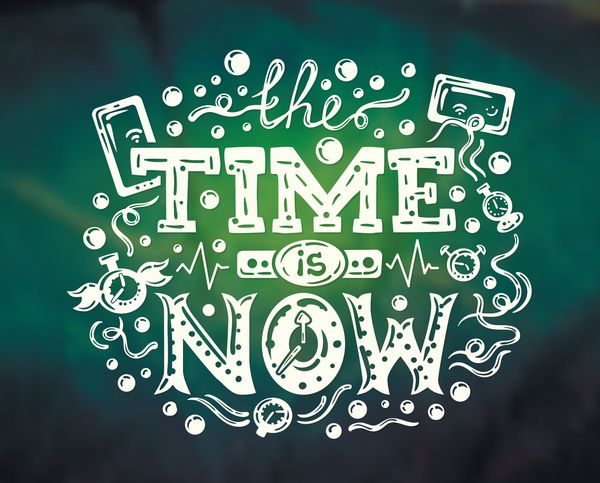 Time Is Now - حروف مدرن در پس زمینه انتزاعی