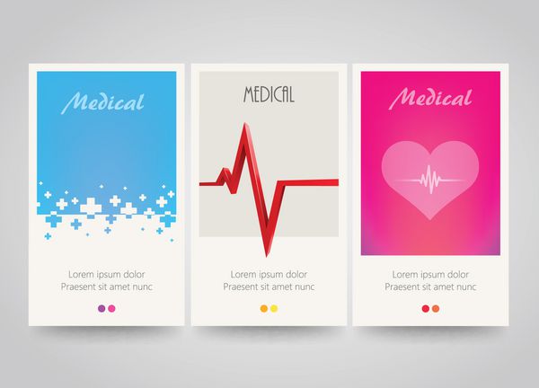بنرهای پزشکی عمودی رنگارنگ مدرن مجموعه بروشور انتزاعی پیشینه پزشکی