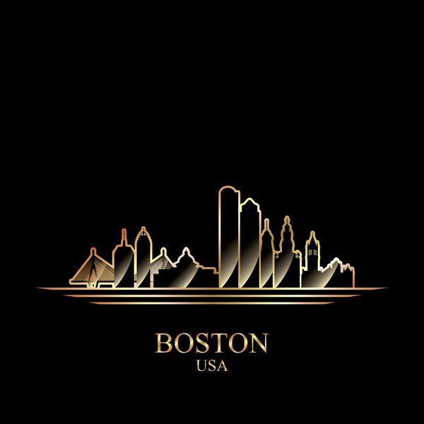 شبح طلایی بوستون در پس زمینه سیاه