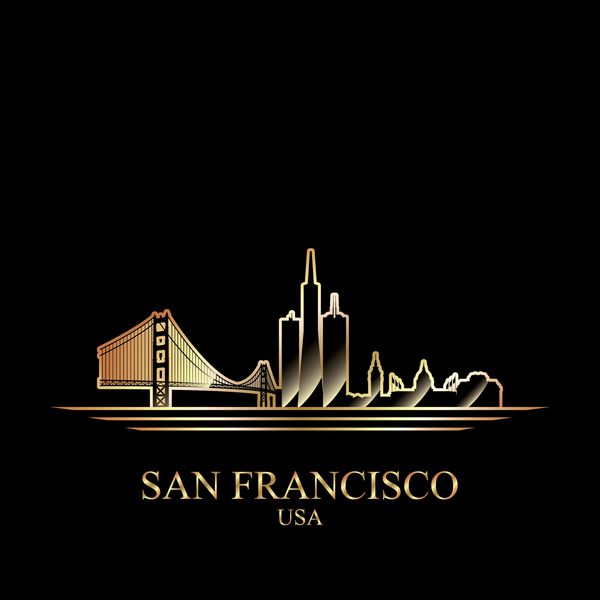 شبح طلایی سانفرانسیسکو در پس زمینه سیاه