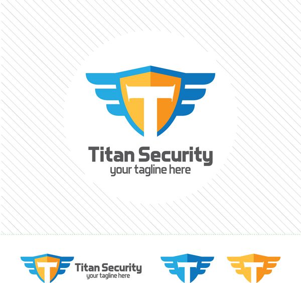 وکتور طراحی لوگوی حرف T انتزاعی مفهوم امنیت
