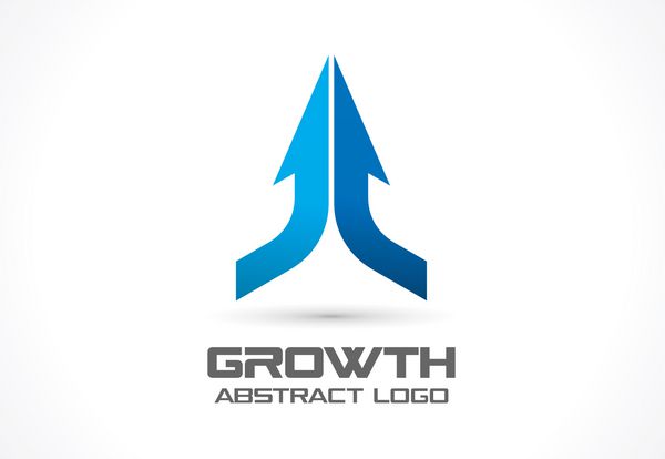 لوگوی انتزاعی شرکت تجاری عنصر طراحی هویت شرکتی فناوری ایده لوگوی بازار فلش به بالا رشد پیشرفت و مفهوم موفقیت متصل است نماد تعامل وکتور
