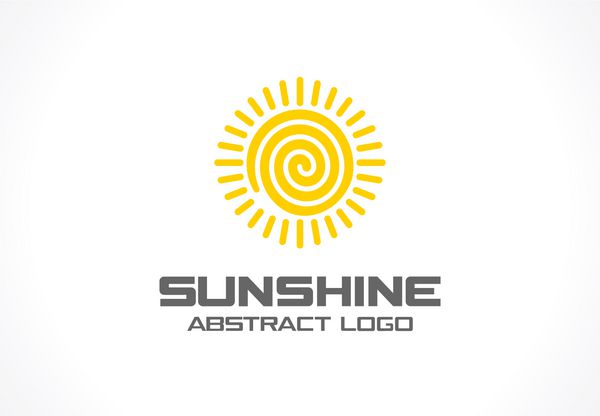 لوگوی انتزاعی برای شرکت تجاری عنصر طراحی هویت شرکتی اکو انرژی خورشید مارپیچی ایده لوگو تایپ نور خورشید زرد محیط زیست طبیعی طبیعت صرفه جویی در مفهوم نماد وکتور رنگارنگ تخت