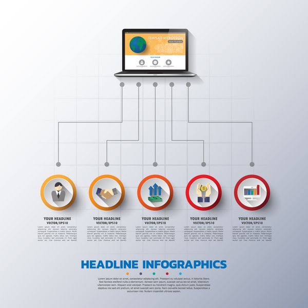 الگوی اینفوگرافیک کسب و کار تجسم داده ها قابل استفاده f