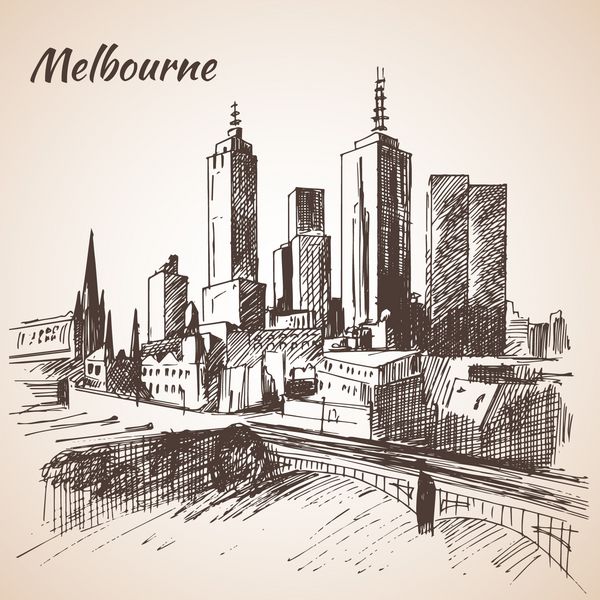طرح منظره شهر ملبورن - استرالیا