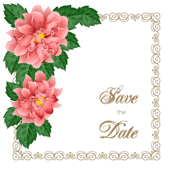 دعوتنامه عروسی گلدار
