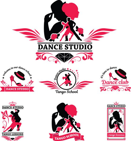 مجموعه لوگوی زوج رقصنده تصاویر تانگو رقصنده مجموعه مردم در حال رقص مجموعه شخصیت برای تانگو برای پوستر استودیوی تانگو پوستر وب سایت ها استفاده کنید کتیبه تانگو