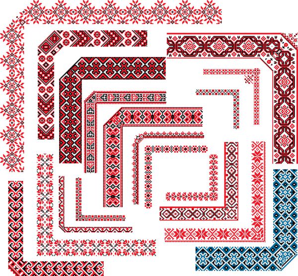 قاب - مجموعه ای از الگوهای گوشه برای دوخت گلدوزی