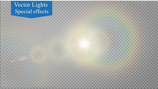 وکتور نور خورشید شفاف افکت نور شعله ور لنز ویژه