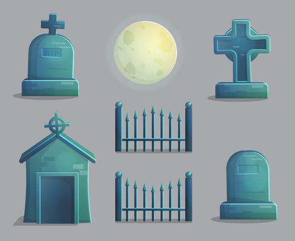 آیتم های شبح وار قبرستان برای طراحی بازی