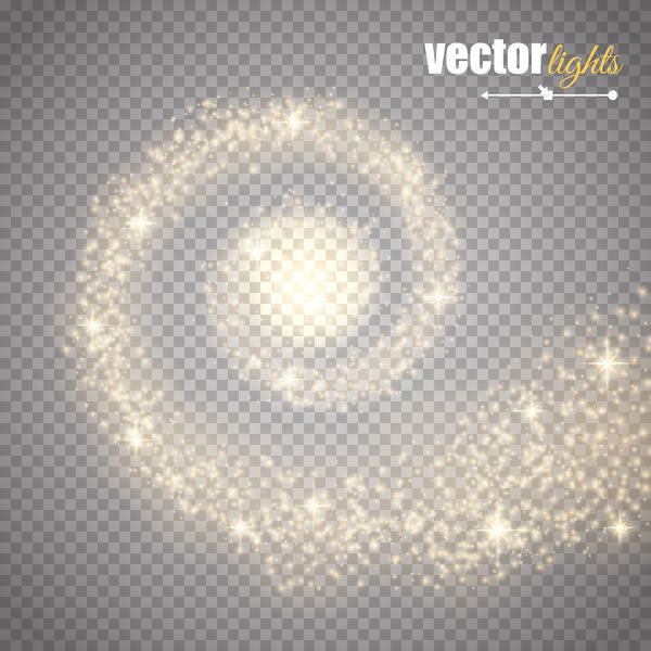 وکتور انتزاعی افکت نور ستاره درخشش جادویی دنباله ستاره گرد و غبار درخشان با بوکه
