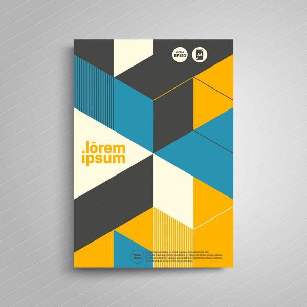 طراحی جلد بروشور هندسه آینده نگر قالب وکتور با فرمت A4 وکتور
