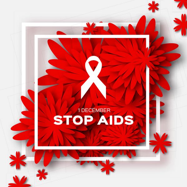 روز جهانی ایست ایدز در زمینه اریگامی قرمز اطلاع