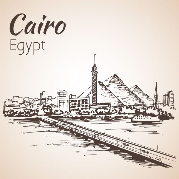 برج قاهره در رودخانه نیل - خط افق مصر طرح