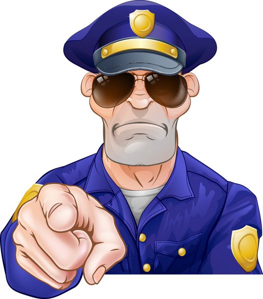کارتون مرد پلیس با اشاره