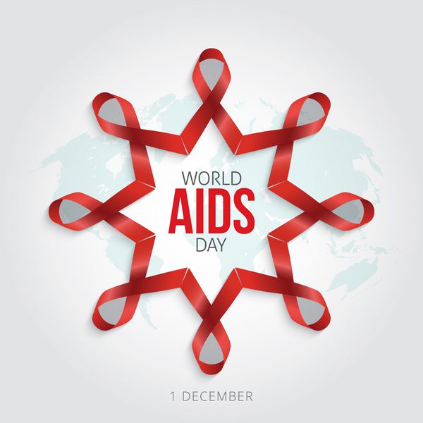 وکتور 1 دسامبر روز جهانی ایدز مناسب برای کمپین پزشکی