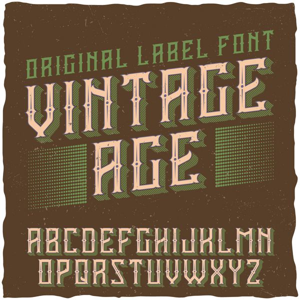 تایپ برچسب قدیمی با نام Vintage Age