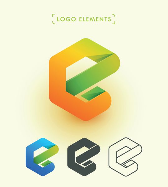 وکتور لوگوی انتزاعی حرف E می تواند برای نماد برنامه و هویت شرکت استفاده شود