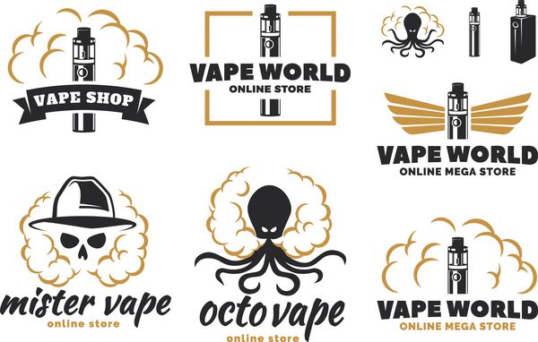 Vape آرم سیگار الکترونیکی نشان‌ها و نشان‌ها