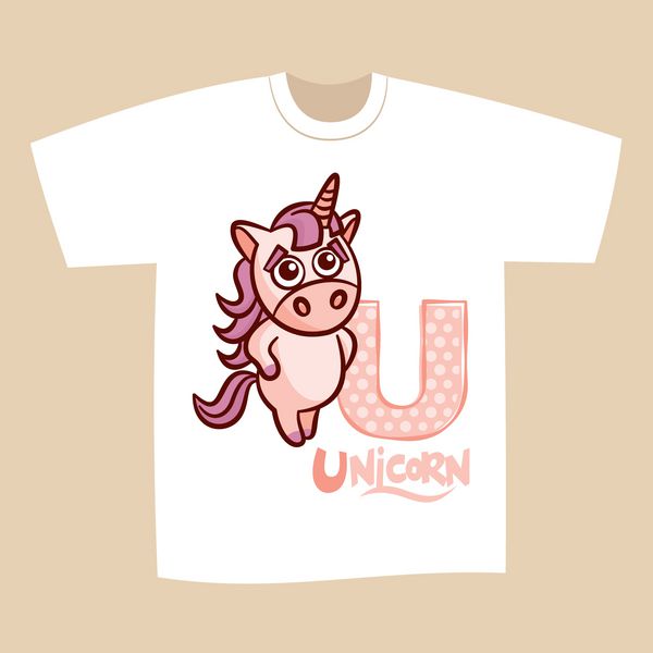طرح چاپ تی شرت نامه U Unicorn