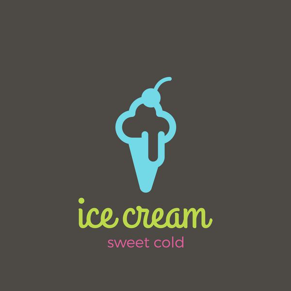 قالب وکتور طراحی لوگو بستنی