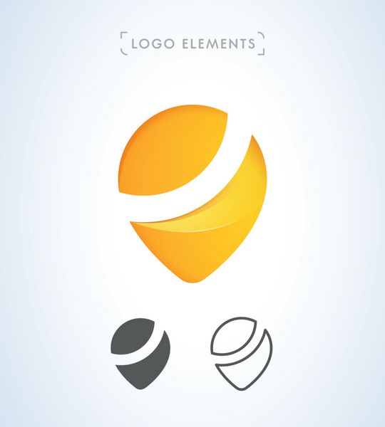 الگوی طراحی لوگو نشانگر اوریگامی مجموعه شکل های هویت شرکتی