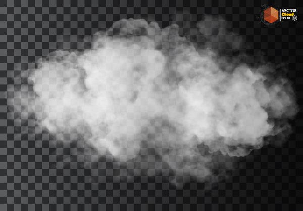جلوه ویژه شفاف جدا شده از مه یا دود وکتور سفید پس زمینه ابری مه یا دود وکتور